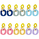 Anattasoul 6 par de pendientes colgantes de acrílico ovalados de 6 colores con pasadores de hierro de acero para mujer EJEW-AN0004-12-1