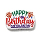 „Happy Birthday“-Fokalperlen aus umweltfreundlichem Silikon in Lebensmittelqualität SIL-H006-01A-1
