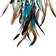 Tela/red tejida de hierro con adornos colgantes de plumas AJEW-B017-07-4