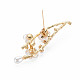 Plum Blossom with Branch Resin Brooch with Imitation Pearl JEWB-N007-023LG-FF-4