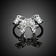 Moda bowknot 925 de plata esterlina anillos de dedo de circonio cúbico RJEW-BB17129-7-4