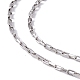 201 collar de cadena con clip de acero inoxidable para hombres y mujeres NJEW-P268-A35-1X5-2