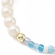 3 Uds. Conjunto de pulseras de cuentas trenzadas de perlas naturales y semillas de vidrio de 3 colores BJEW-JB09572-4