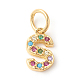 Brass Micro Pave Colorful Cubic Zirconia Charms ZIRC-F092-01-S-1