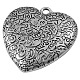 Antique Silver Craved Heart Charms CCB Plastic Pendants X-PCCBAD-50226Y-1