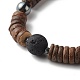 Natürliche KokosUnterlegscheibe Perlen Stretch Armbänder Set für Männer Frauen BJEW-JB06771-5