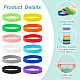 GORGECRAFT 36PCS 12 Colors Mini Silicone Rubber Bands 2-1/2 inch Elastic Rubber Wrapping Bands Thick Strap Set Bands for Wrapping Notebook Outdoor File Folders Office Home School Bank Gifts Packing BJEW-GF0001-12-3