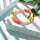 Curved Tube Opaque Acrylic Beads Stretch Bracelet for Teen Girl Women BJEW-JB06940-01-2