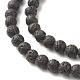 Perlenkette aus natürlichem Lavagestein und Zirkonia NJEW-JN03760-7