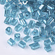 6/0 ガラスシードビーズ  透明色光沢  角穴  キューブ  スチールブルー  6/0  3~5x3~4x3~4mm  穴：1.2~1.4mm  約4500個/袋 SEED-S027-05B-13-3