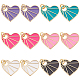 SUPERFINDINGS 12Pcs 6 Colors Heart Brass Enamel Charms Mini Love Gold Plated Dangle Charms 17x16mm Valentine Love Pendant with Loop Ring 3mm Inner Diameter for Jewelry Making KK-FH0004-09-1