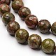 Faceted Natural Unakite Round Bead Strands G-L377-21-12mm-1