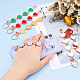 PANDAHALL ELITE 6Pcs 6 Colors Alloy Enamel Heart Link Chains for DIY Keychains MOBA-PH0001-06-5
