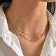 304 Stainless Steel Double-Layer Necklace NJEW-Q321-01G-5
