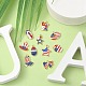 20 pièces 10 styles breloques en alliage d'émail de style drapeau américain ENAM-YW0002-41-6