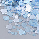 装飾アクセサリー  透明なpvcプラスチックスパンコール/スパンコールビーズ  穴なし/ドリルなしビーズ  ハート  ライトスカイブルー  3~6x3~6x0.3mm X-PVC-S035-008B-2