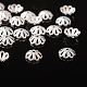 Silver Color Flower Brass Bead Spacer Caps X-EC131-S-2