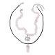 Ensemble de colliers avec pendentif soleil en alliage et balle de quartz rose naturel NJEW-JN04514-04-3