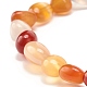 Pulsera elástica de perlas de cornalina natural teñida (teñida) BJEW-JB07144-01-5