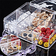 PH PandaHall 4pcs Organizer Box with Dividers 6 Grids Clear Bead Container Bag-Shaped Plastic Bead Case Storage Box with Purple Chains for Jewelry Beads Gems Nail Cabochons Small Items CON-PH0002-77-4