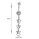 Piercing Jewelry Real Platinum Plated Brass Rhinestone Three Star Navel Ring Belly Rings AJEW-EE0001-74A-5
