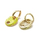 Oval Real 18K Gold Plated Brass Dangle Hoop Earrings EJEW-L268-007G-05-2