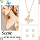 HOBBIESAY 2 Sets 2 Styles Clear Cubic Zirconia Stud Earrings & Butterfly Pendant Necklaces Set SJEW-HY0001-01-7