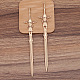 合金の剣の毛の棒  カン付き  カボションのセッティング  女性のための長持ちするメッキヘアアクセサリー  ライトゴールド  198x36mm  トレイ：6x8mm。 OHAR-PW0006-17C-1