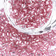 ガラスシードビーズを等級分けする  六角形（ツーカット）  銀並ぶ  ピンク  1.5~2.5x1.5~2mm  穴：0.8mm  約2100個/袋  450 G /袋 SEED-S022-04A-25-1