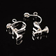Brass Clip-on Earring Findingsfor non-pierced Ears X-EC143-S-1