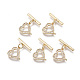 Brass Micro Pave Clear Cubic Zirconia Toggle Clasps KK-T063-014-NF-2
