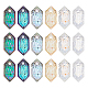 Hobbiesay 18 pièces 6 couleurs en relief bicône à facettes en verre strass breloques 13x6.5mm bicône collier pendentifs pierres précieuses breloques en verre gaufré strass pour la fabrication de bijoux GLAA-HY0001-02-1