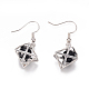 Boucles d'oreilles naturelles pendentif obsidienne EJEW-K080-A03-2