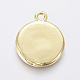 Golden Plated Brass Enamel Pendants KK-F807-04-G-3