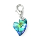 Heart Glass Pendant Decoration HJEW-JM01154-2