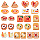 SUNNYCLUE 60Pcs 12 Styles Bread Cabochon Resin Bread Charms Smile Charm Bulk Toast Cake Cookie Food Cabochons for Hair Clip Headband Scrapbooking Cell Phone Case Jewelry Making DIY Craft Thanksgiving FIND-SC0003-25-1