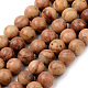 Natural Wood Lace Stone Beads Strands G-Q462-64-10mm-1