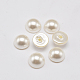 Half Drilled ABS Plastic Imitation Pearl Dome/Half Round Beads OACR-F004B-01-1