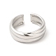 304 anillo de puño abierto forrado de acero inoxidable para mujer RJEW-E063-29P-2