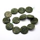 Natural Serpentine/Green Lace Stone Flat Round Bead Strands G-E272-11-3