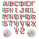 Hobbyay 2 セット 2 色クリスマステーマフェルト生地刺繍布アイロンパッチ  マスクと衣装のアクセサリー  a～zの文字  ミックスカラー  48~50x15.5~39.5x1.5mm  26個/セット  1セット/色 PATC-HY0001-31-1