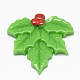 樹脂カボション  ヒイラギの葉  グリーン  28x28.5x4.5mm CRES-Q198-117-1