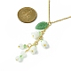 Halskette mit Anhänger „Blume des Lebens“ aus Glas und 304 Edelstahl-Kabelkette für Damen NJEW-JN04433-3