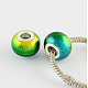 Spray Painted Bright Glass European Beads GPDL-R007-S24-1