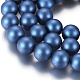 Round Shell Pearl Frosted Beads Strands X-BSHE-I002-8mm-25-3