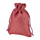 ベネクリート黄麻布のパッキングポーチ  巾着袋  クリムゾン  14x10cm ABAG-BC0001-09B-9