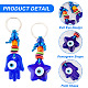 arricraft 2 Pcs Turkish Blue Evils Eye Keychains KEYC-AR0001-28-4
