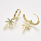 Brass Cubic Zirconia Hoop Earrings EJEW-S201-168-2