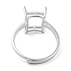 925 anello solitario in argento sterling regolabile rettangolare&nbsp;STER-G042-08P-3