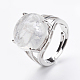 調整可能な天然水晶クリスタルフィンガー指輪  真鍮パーツ  usサイズ7 1/4(17.5mm) RJEW-F075-01G-4